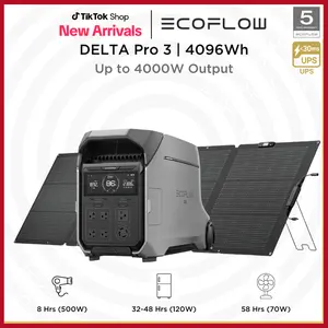 EF EcoFlow DELTA Pro 3 Portable Power Station, 4000Wh LFP Battery, Expandable to 48kWh, 120/240V 4000W AC Output, Solar Generator for Home Use EF EcoFlow DELTA Pro 3 Portable Power Station, 4000Wh LFP Battery, Expandable to 48kWh, 120/240V 4000W AC Output, Solar Generator for Home Use