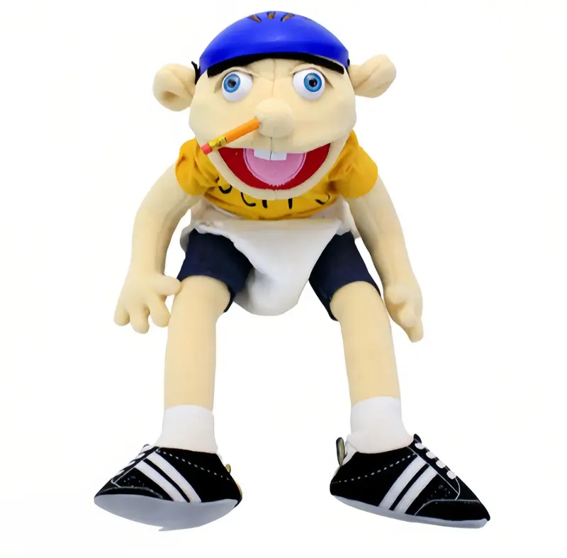 Jeffy Hand Puppet Soft Plush Cartoon Stuffed Doll Educational Roleplay Sleeping Pillow Valentine's Day Easter Birthday Gift for Kids Fans