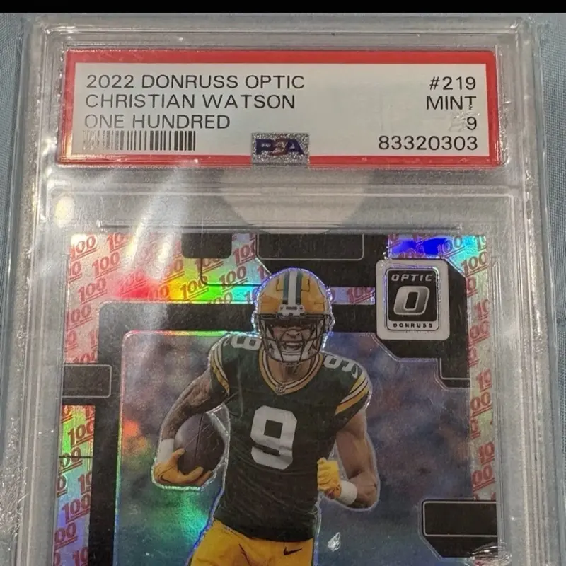 Panini 2024 OPTIC Christian Watson Emoji SSP ROOKIE PSA 9 Rated Rookie Card Collectible