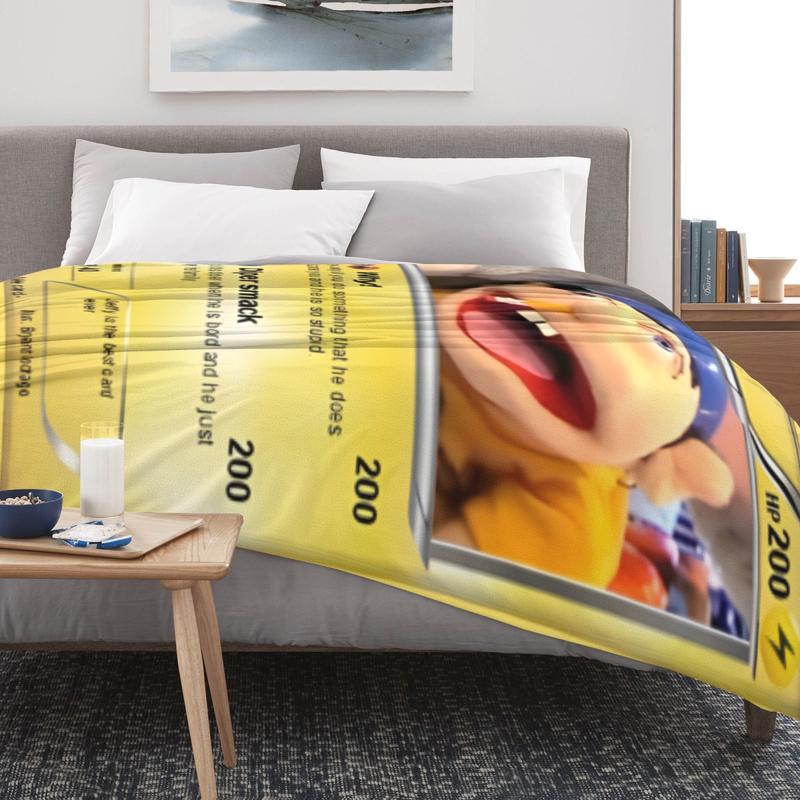 Sml Jeffy's uniquely printed flannel microfiber blanket is suitable for all seasons and can be used as sofa or office bedding, making it a great gift for fans.