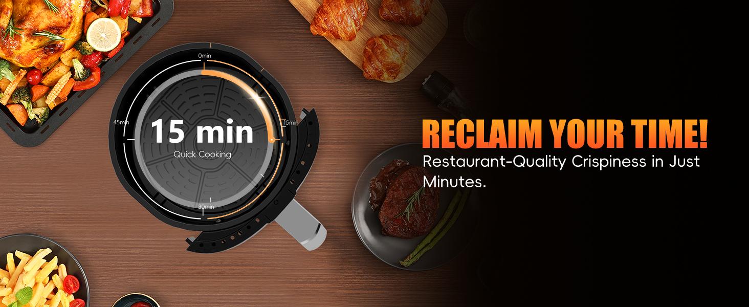 【NewYear2026】WHALL Air Fryer 4 Quart Capacity with View Window,  9-in-1 Digital Color Touchscreen, Nonstick Basket, Roast, Bake, Broil, Dehydrate & More, Dishwasher Safe, Less Oil, 12 Presets, New Year Gift