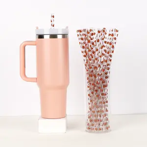 Basketball Hearts 40oz Straws (4-Pack) | Sports Mom & Game Day Must-Have , Tumbler Accessory