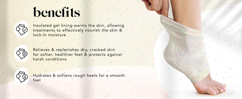 Kitsch Moisturizing Socks – Insulated Gel for Dry, Cracked Heels, Spa & Sleep Socks for Overnight Repair, Reusable Pair for Women & Men