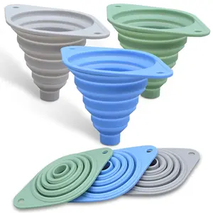 Set 3 Pack,Funnels for Kitchen Use Filling Bottles,Silicone Funnel Collapsible,Small Funnels for Filling Small Bottles