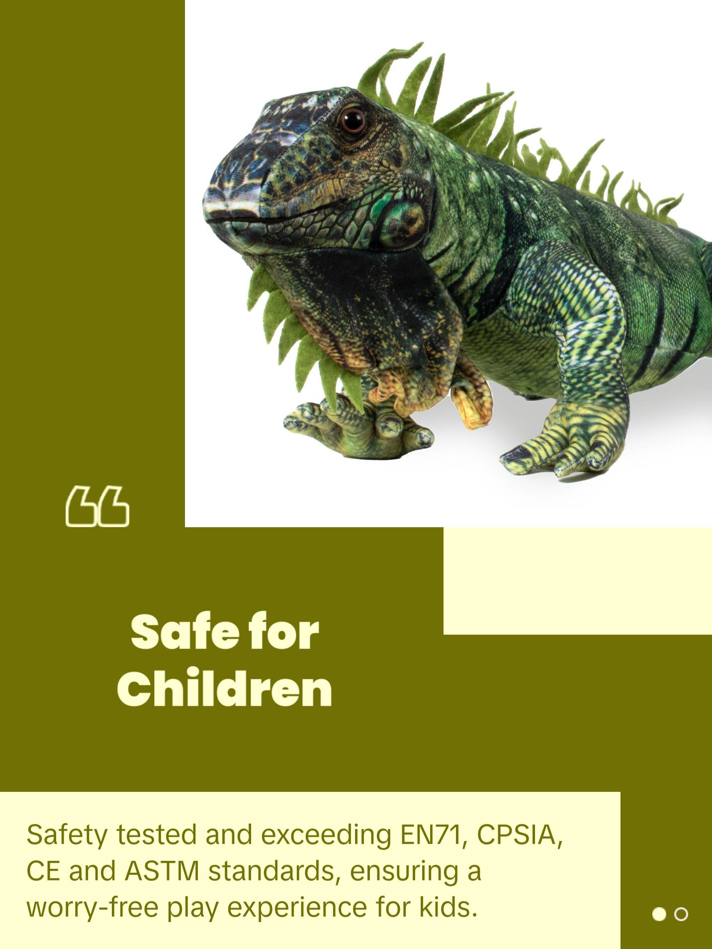 Real Planet™ Green Iguana Realistic Plush Stuffed Animal