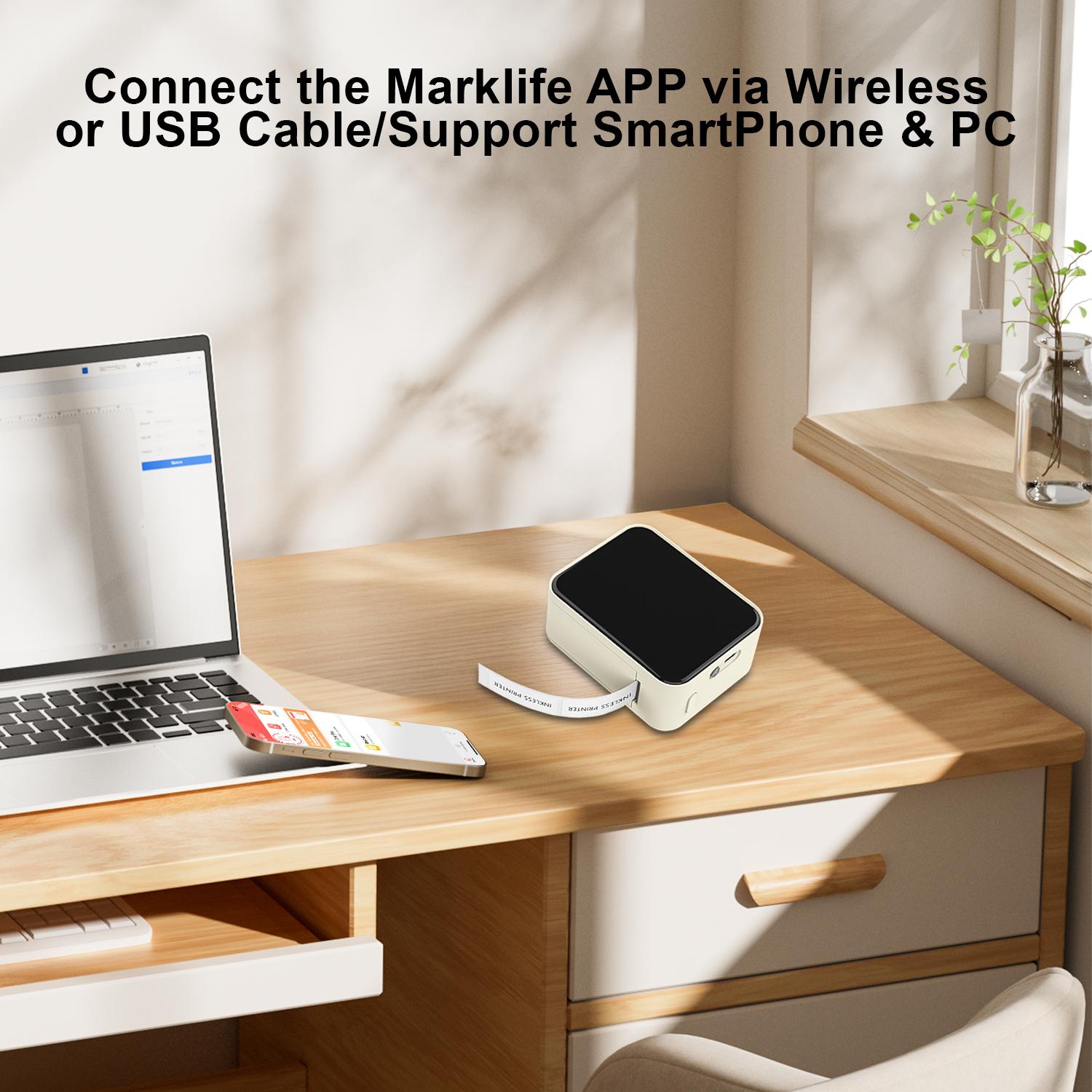 Portable mini label maker, portable wireless printer, thermal label printer. Can print name labels, item labels, and can labels, making it a perfect Valentine's Day gift.