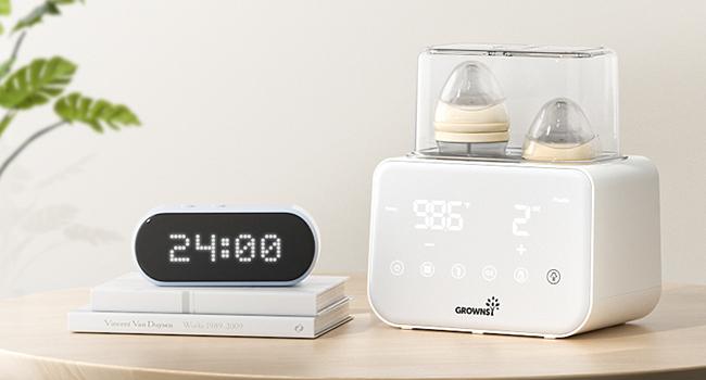 Grownsy Baby Bottle Warmer 10-in-1 with LCD Display, Defrost, Sterilizing, Keep 24H, Double Bottle Warmer for Breastmilk & Formula, 2024