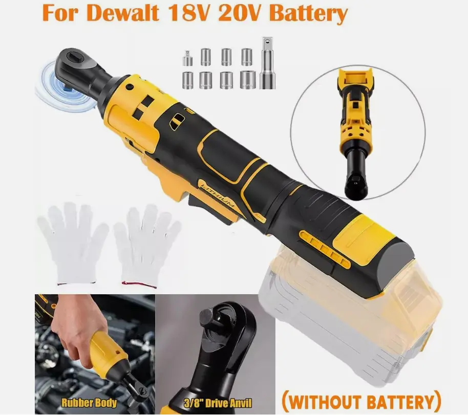Smart Brushless Ratchet 3/8" - Variable Speed & LED Light for Dewalt 20V Users | Compact Design Smart Brushless Ratchet 3/8" - Variable Speed & LED Light for Dewalt 20V Users | Compact Design