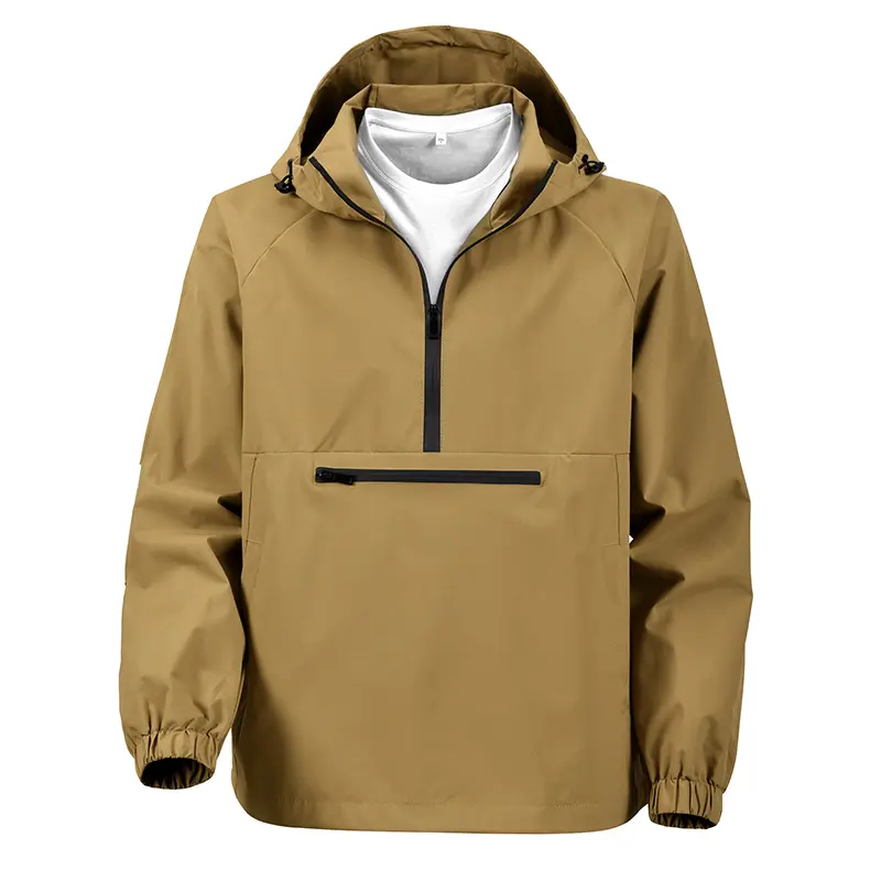 Unisex Fitted Softshell Anorak Jacket, Waterproof & Windproof Outerwear for Outdoor Sports, Hiking, and Fishing,travel essentials,camping essentials, Casual, Twill