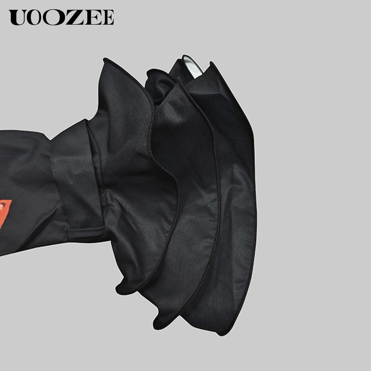 Flared Sleeves Bow-Embellished Falbala Solid Color Lapel Blouses&Shirts Tops Womenswear Casual Elegant Basic Outfit