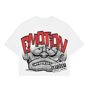 Mixed Emotion White “Monster” Tee, Streetwear Graphic T-Shirt, Unisex Casual Cotton Tee