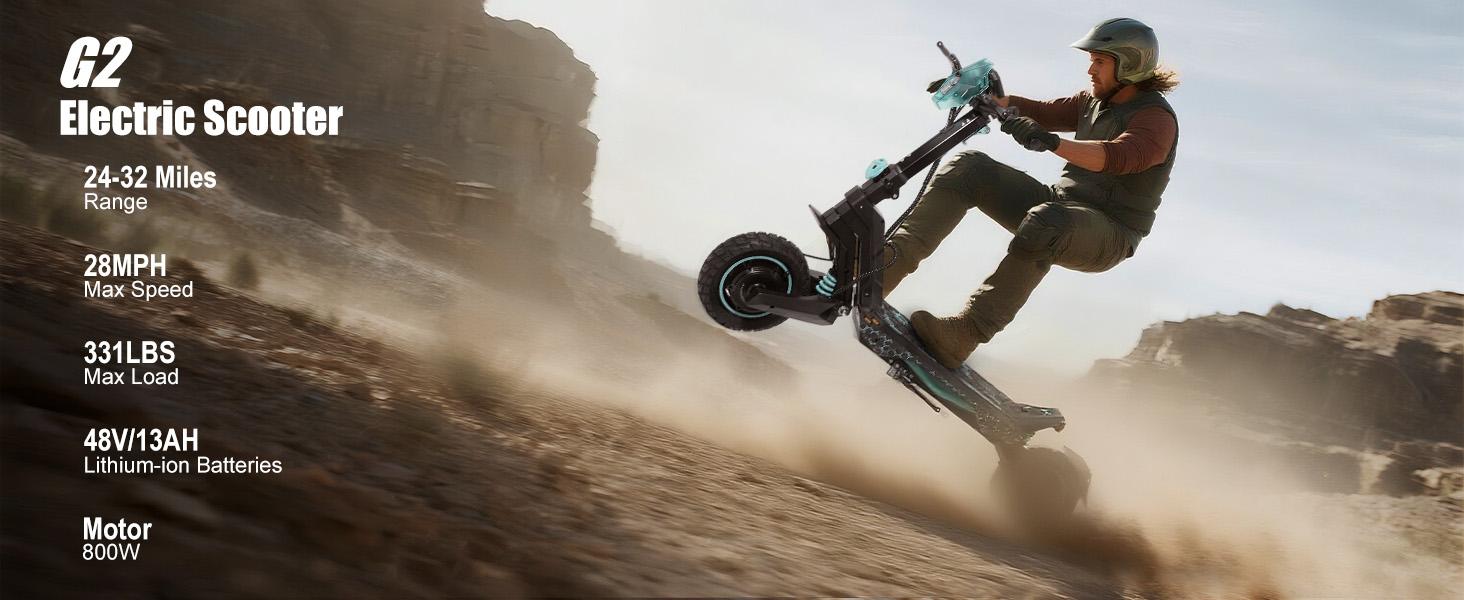 ScootHop G2/G2Pro Electric Scooter for Adults 800/1000W*2 Brushless Motor 10" Off-Road Tires 28/35MPH Range Foldable Commuter E-Scooter with LED Display Dual Braking System H Batteries New Year SpringStatements