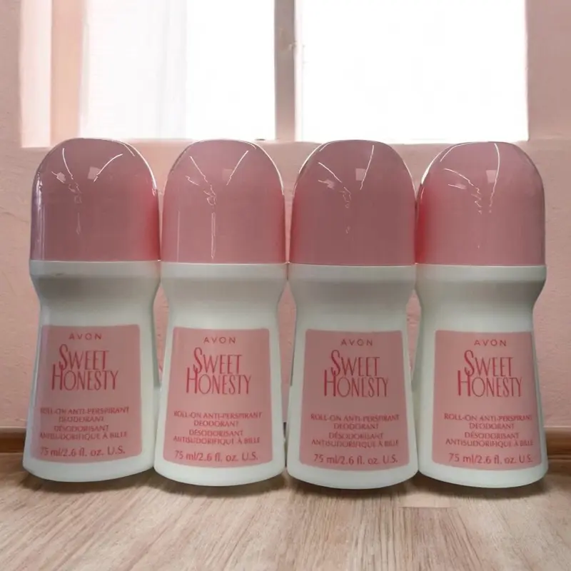 AVON Sweet Honesty Women's Roll-On Antiperspirant Deodorant 4-Pack (Each 75ml/2.6oz) - Alcohol Free, Non Aerosol, Long Lasting Odor Control Antiperspirant Deodorants for Daily Body Care, Alcohol Free Deodorants