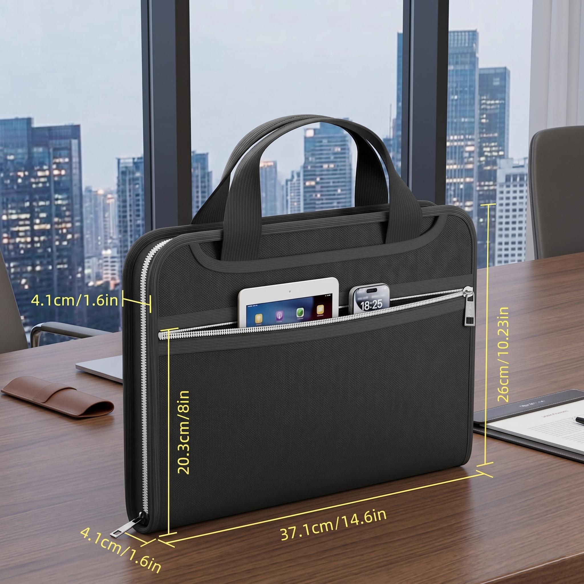 Large-Capacity Fireproof File Folder with Handle, A4Document Bag & Data Paper Organizer, Versatile Test PaperStorage for Office Stationery & Supplies