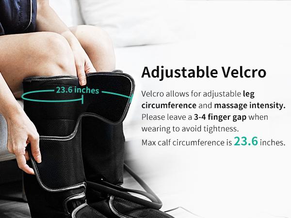 Medcursor Air Compression Leg Massager Black Calf & Foot Massager Adjustable Massage Boots for Home Office Use with 3 Modes & 2 Timers Comfort Gifts for Mom Dad - Relaxing