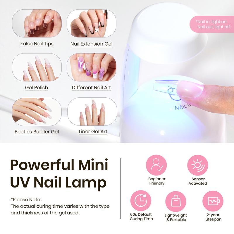 Beetles Tipex Pre-Building Instant Apex Nail Tips Kit – Stiletto Square Almond Coffin, 224PCS in 16 Sizes | Pre-Etched, Thick Full Cover Acrylic Tips with Nail Glue, Base & Top Coat, Nail Prep Kit, Mini UV Lamp Manicure Art DIY Long Lasting Gift for Women