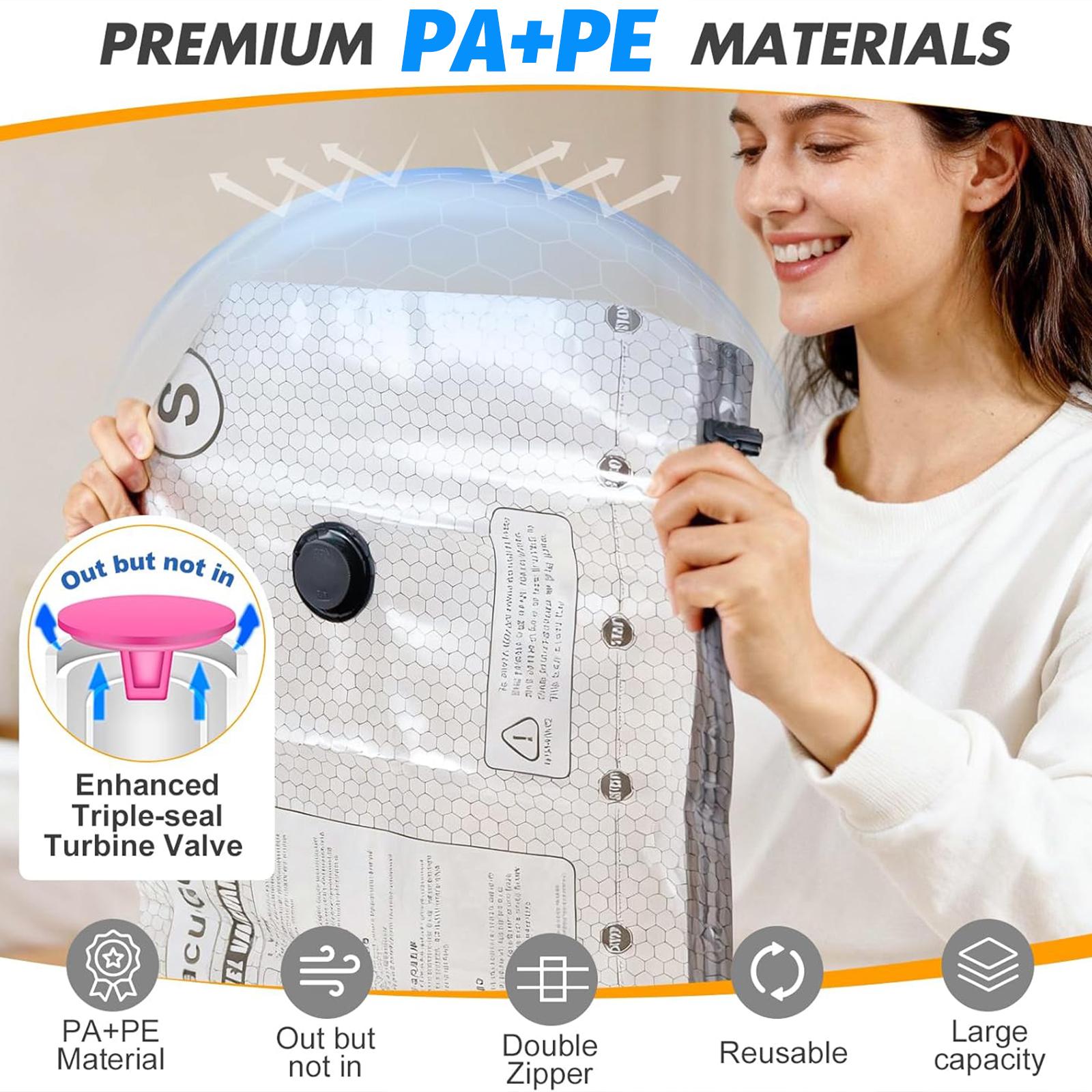Cordless Electric Pump Vacuum Compression Zip Bags Set, Travel Storage Carry-On Luggage Packing Organizer Kit