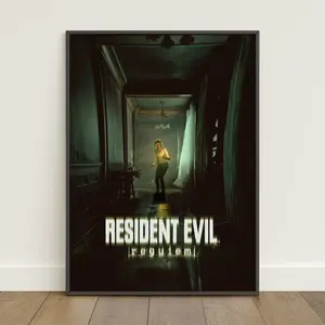 Resident Evil Requiem Poster Leon Kennedy Wall Art Game Canvas Print #2