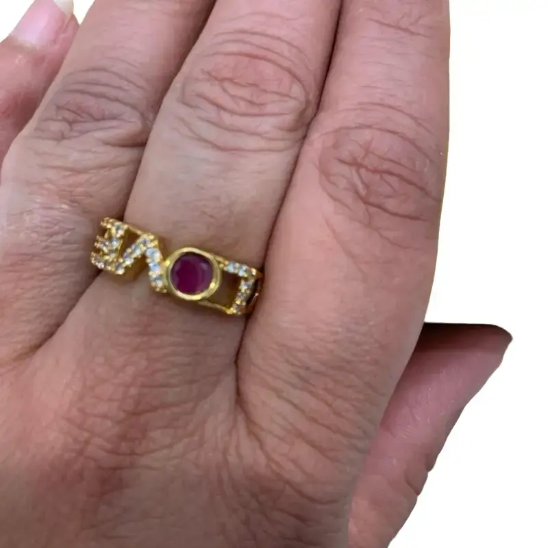 22 Karat Gold Ring with Cubic Zirconia for Women - Elegant Design, Lightweight Metal, Suitable for All Occasions woman fashion KC Jewelry vintage style kendyl