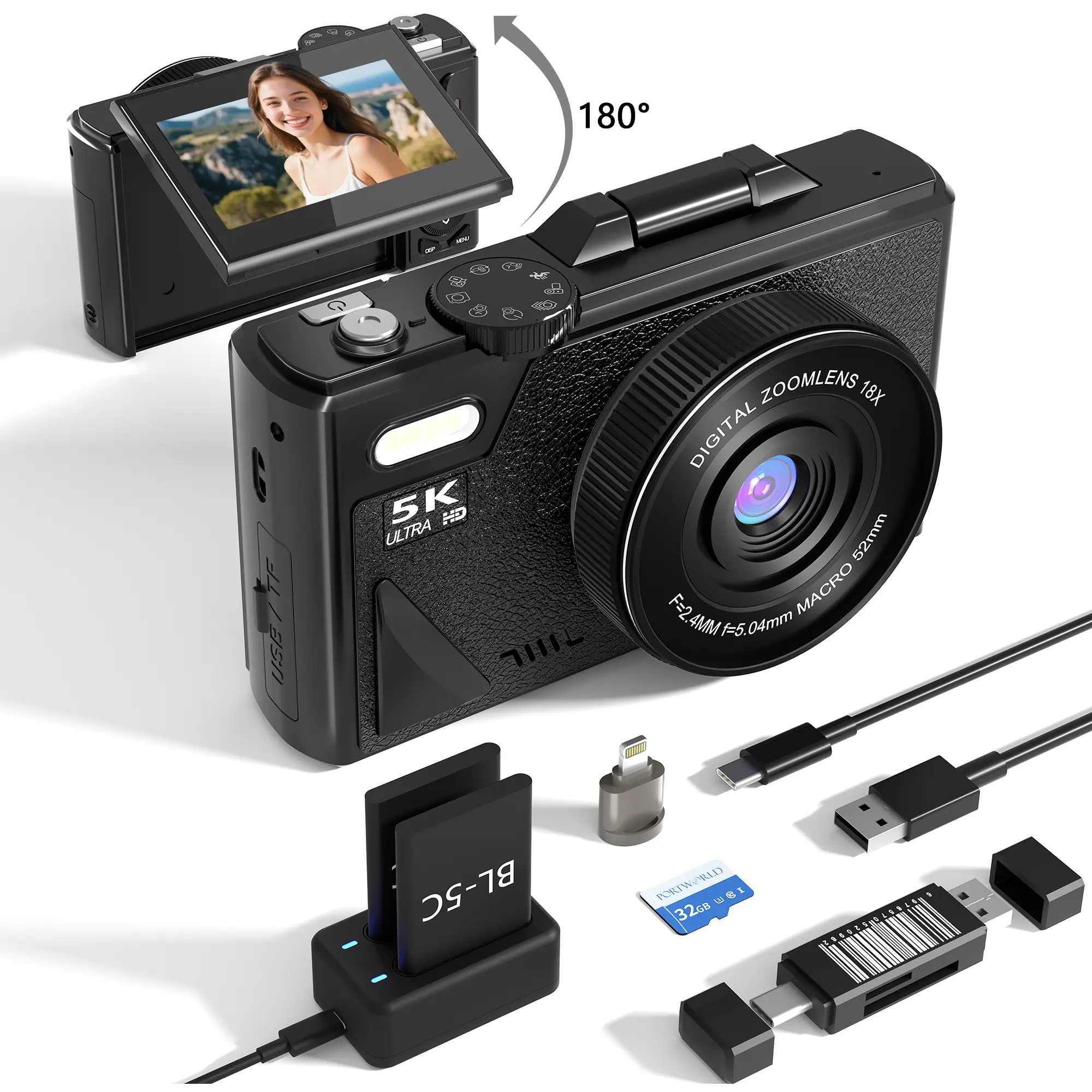 Digital camera ,Camera for vlogging,Portable Retro Camera,Compact Travel Camera ,Ideal for Gift,Summer Gifts tiktokshopbacktoschool