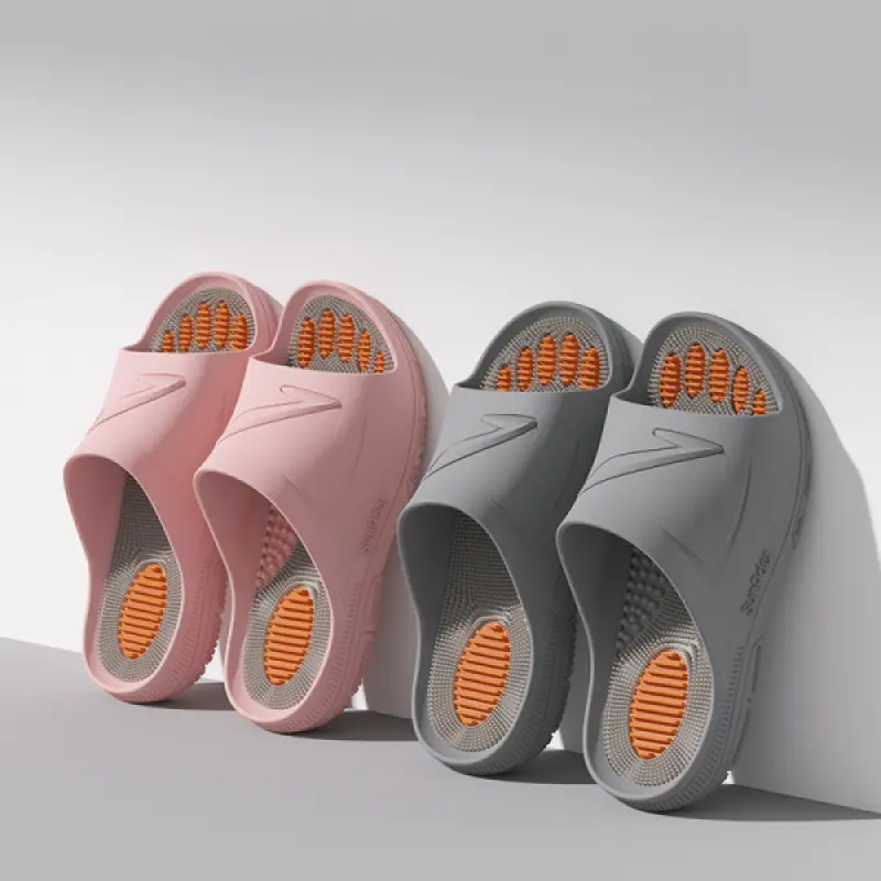 Women's Acupressure Massage Slippers - Non-Slip Ultra Soft House Slippers for Foot Pain Relief, Plantar Fasciitis, Casual Home/Outdoor Use with Orange Points, Slippers For Women, Casual Slipper