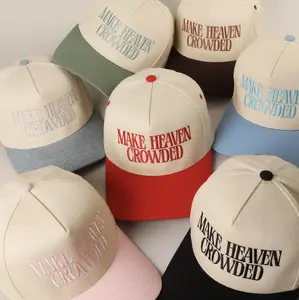 MAKE HEAVEN CROWDED TwoTone Trucker Hat Embroidered Headwear Adjustable Snapback Trendy and fashionable baseball cap Truck cap