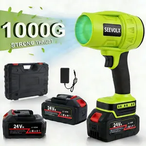 SEEVOLX  Cordless Leaf Blower with 2 Batteries 24Vmax 3.0Ah Violent Turbo Handheld Snow Blower Lightweight for Car Drying Garden Maintenance Outdoor Use