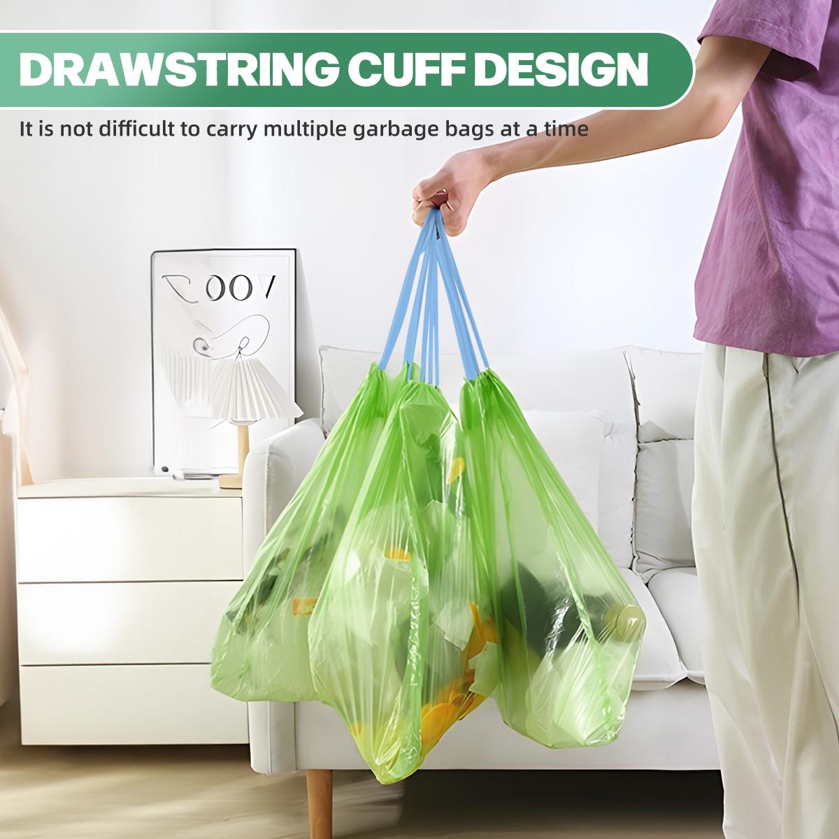 Rantizon Ultra Strong 13 Gallon TrashBags 90Pcs with Drawstring Closure, Continuous Odor Control, Biodegradable for Kitchen Garden Home