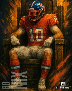 Bo Nix On the Throne Autographed 8x10 Photo