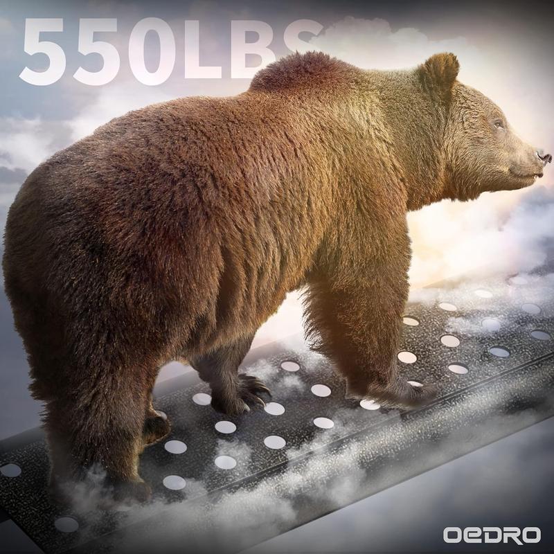 oEdRo Running Boards Compatible with 2024-2025 Toyota Tacoma Double/Crew Cab 4 Full-Size Doors, Two Stair Design Side Step Rails, Powder-Coated Black Carbon Steel Nerf Bars