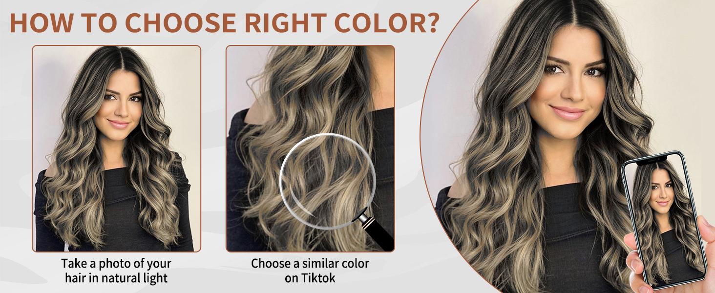 Vigorous  Clip in Hair Extensions Long Wavy Synthetic Hairpieces Easy to Wear for Women Girls Daily Use Event Party Use Instant Length Styling