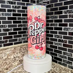 Dr Pepper Tumbler: Girly Tumbler 20 oz tumbler coffee tumbler stainless steel