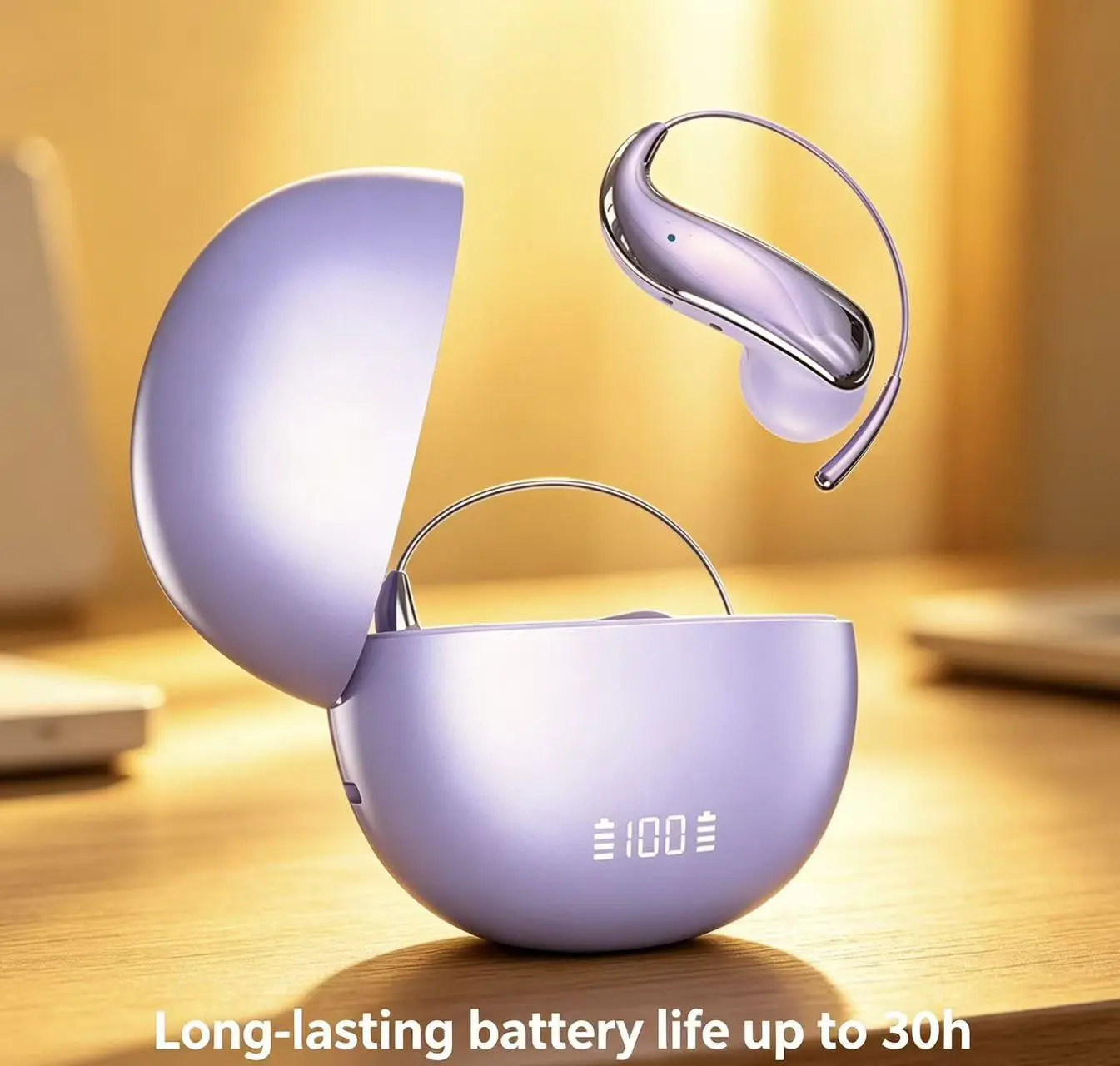 Wireless open-ear ear-hook Bluetooth bone conduction headphones, not in-ear, suitable for sports and running, with microphone, headset set, earbuds