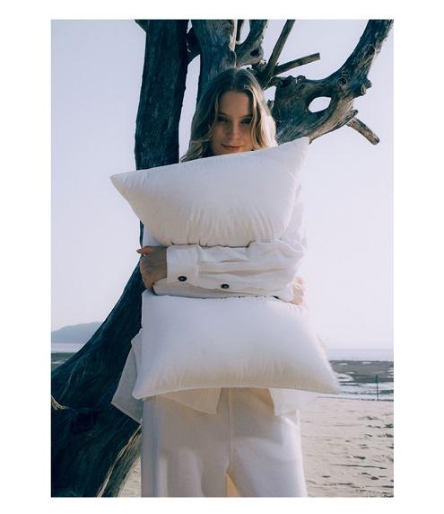 APSMILE 100% Organic Cotton Feather Down Throw Pillow Inserts Soft Decorative Square Pillows Insert