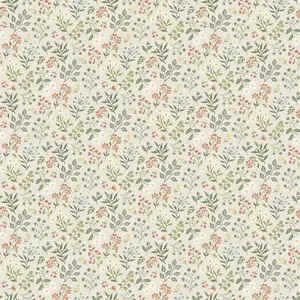 Fabric Northcott Taupe Floral Woodland Heart by the Quarter Yard DP28724-12