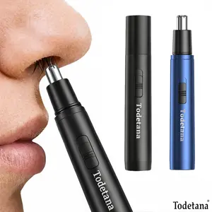 Nose Hair Trimmer for Men and Women, Rechargeable Painless Nose Hair Clipper, Eyebrow & Facial Electric Shaver, USB Charging, Dual Edge Blades, Compact Portable Hair Removal Device, Black