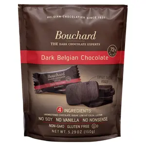 Bouchard Premium Belgian 72% Cacao Dark Chocolate Snack (5.29 OZ / 150g)