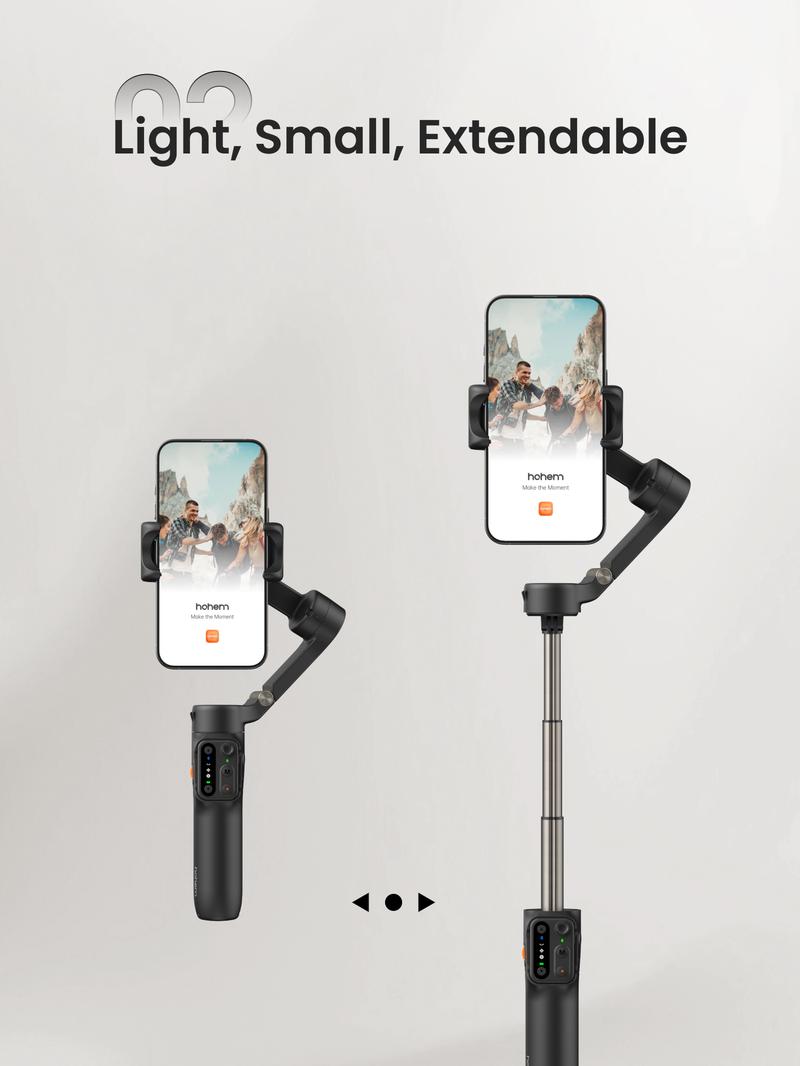 hohem iSteady X3 SE Plus New Gimbal for iPhone, AI Facial Tracking,Smartphone Gimbal with Detachable Remote Control, Portable Foldable 3-Axis Phone Gimbal for Android & iPhone 17 ,Built-in Extendable Rod,Vlog Stabilizer,Cellphone&Selfie accessories