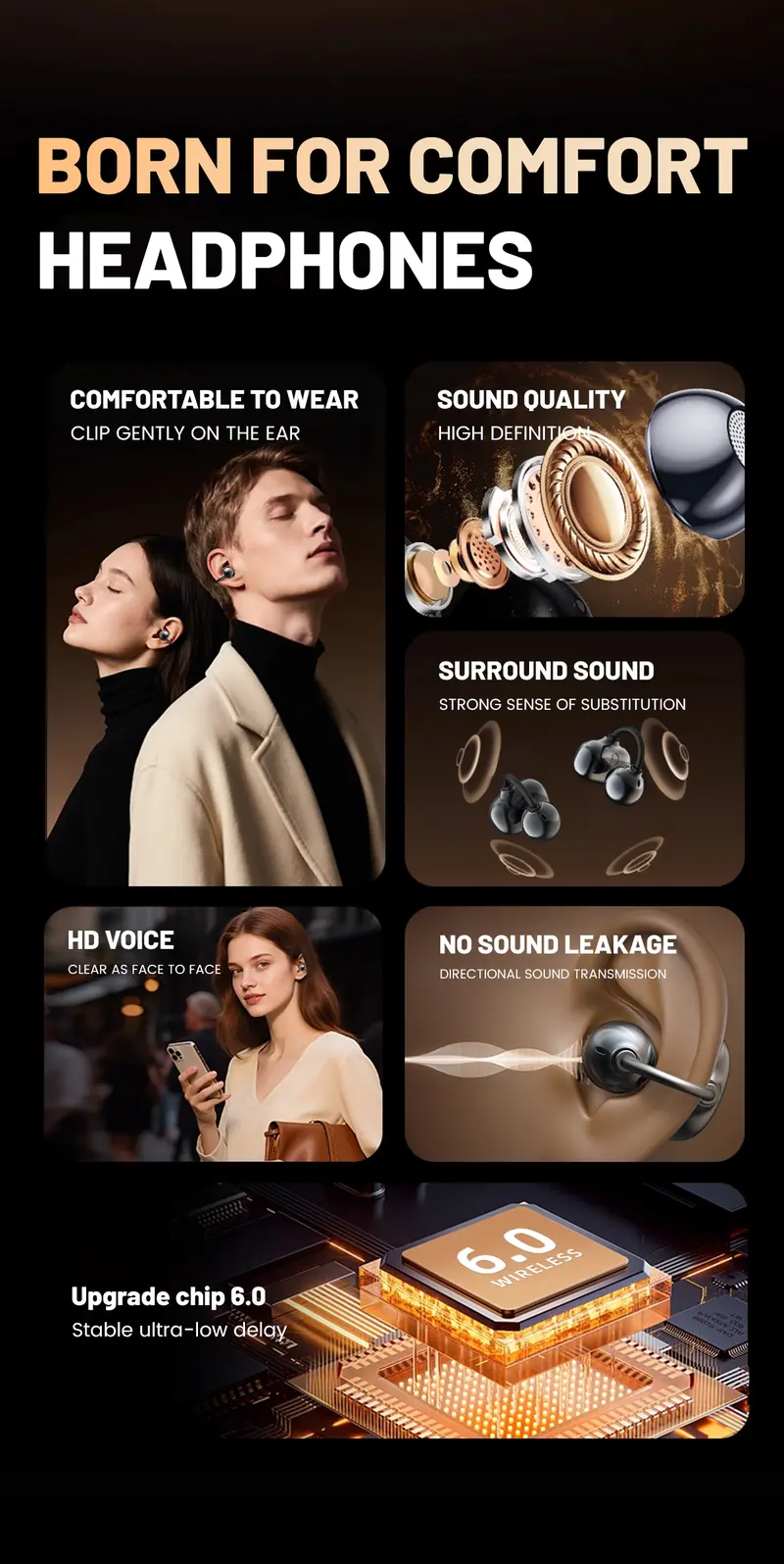 Open-ear wireless earbud fit