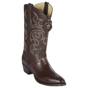 Los Altos Lizard Teju R-Toe Brown Cowboy Boots 650707