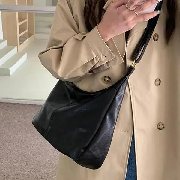 Women's Ultra-Soft Vegan Leather Hobo Bag - Retro Charm, Modern Ease, Slouchy Everyday Handbag, Vegan Choice With a Vintage Look, Bags for Everyday, Handbags for Women