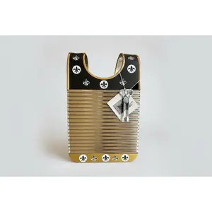 Small Handmade BLACK & GOLD  Zydeco Washboard Rubboard