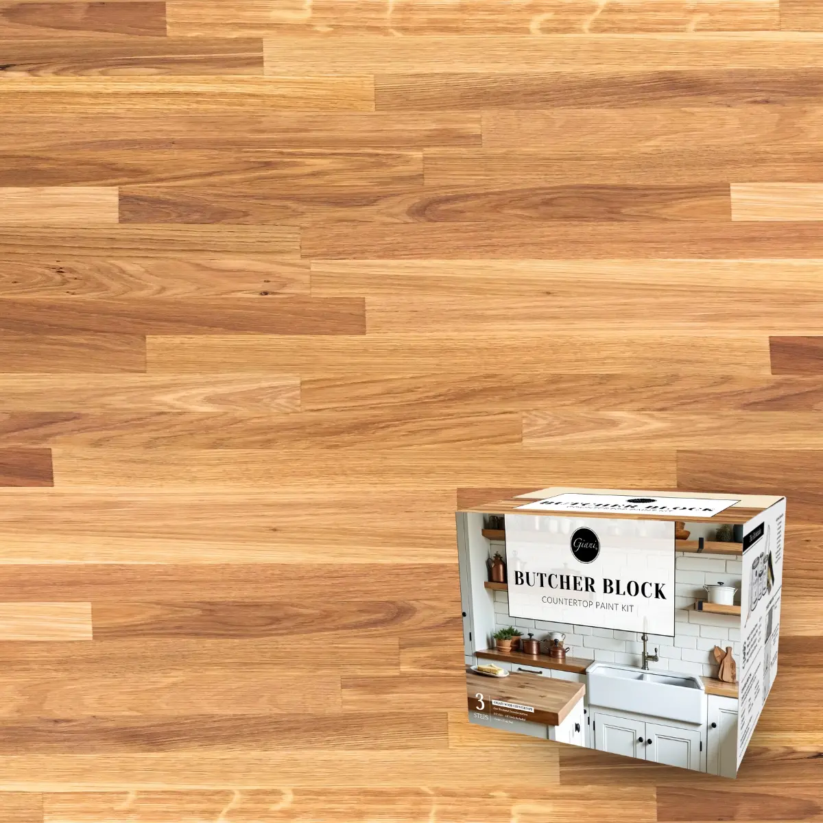 Giani Butcher Block Countertop Paint Kit - Covers 35 Sq Ft - High-Gloss Epoxy Resin Topcoat