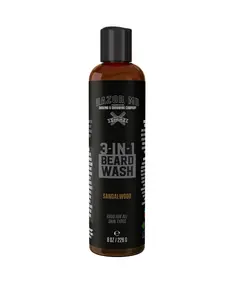 Beard Wash for Men, 3-in-1 Beard Shampoo Conditioner and Nourishing, Men's Grooming with Natural Ingredients that Softens and Strengthens Beard, Sandalwood Scent, 8 oz