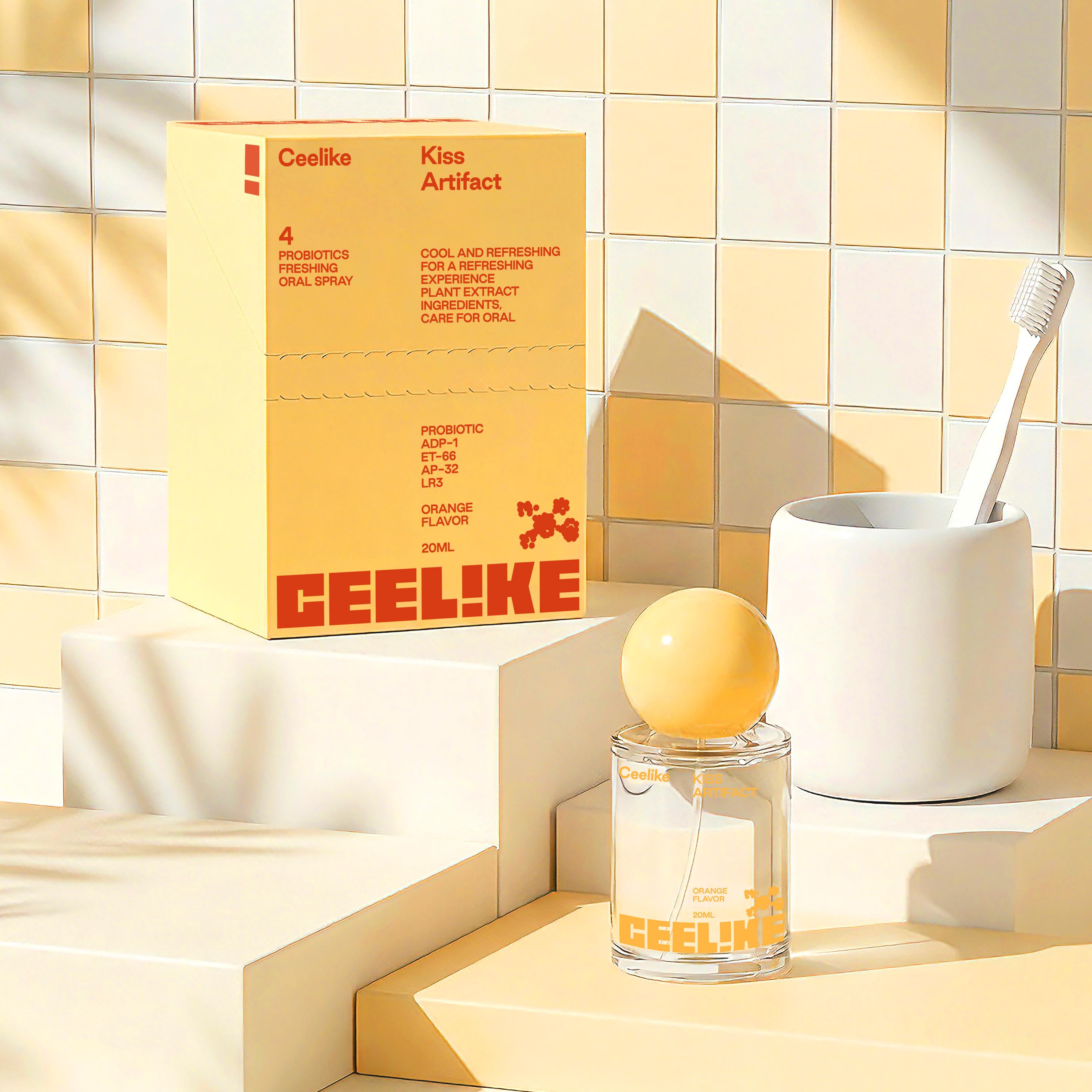 CEELIKE Probiotic Orange Oral Spray 20ml for Long-Lasting Freshness & Oral Care Sugar-Free