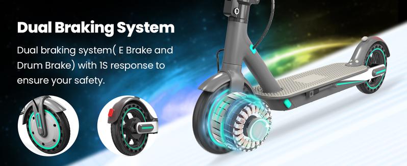 TTS D8 Electric Scooters for Adults 350W Motor 19MPH Top Speed Foldable E-Scooter with Dual Braking App Control Best Christmas Gift