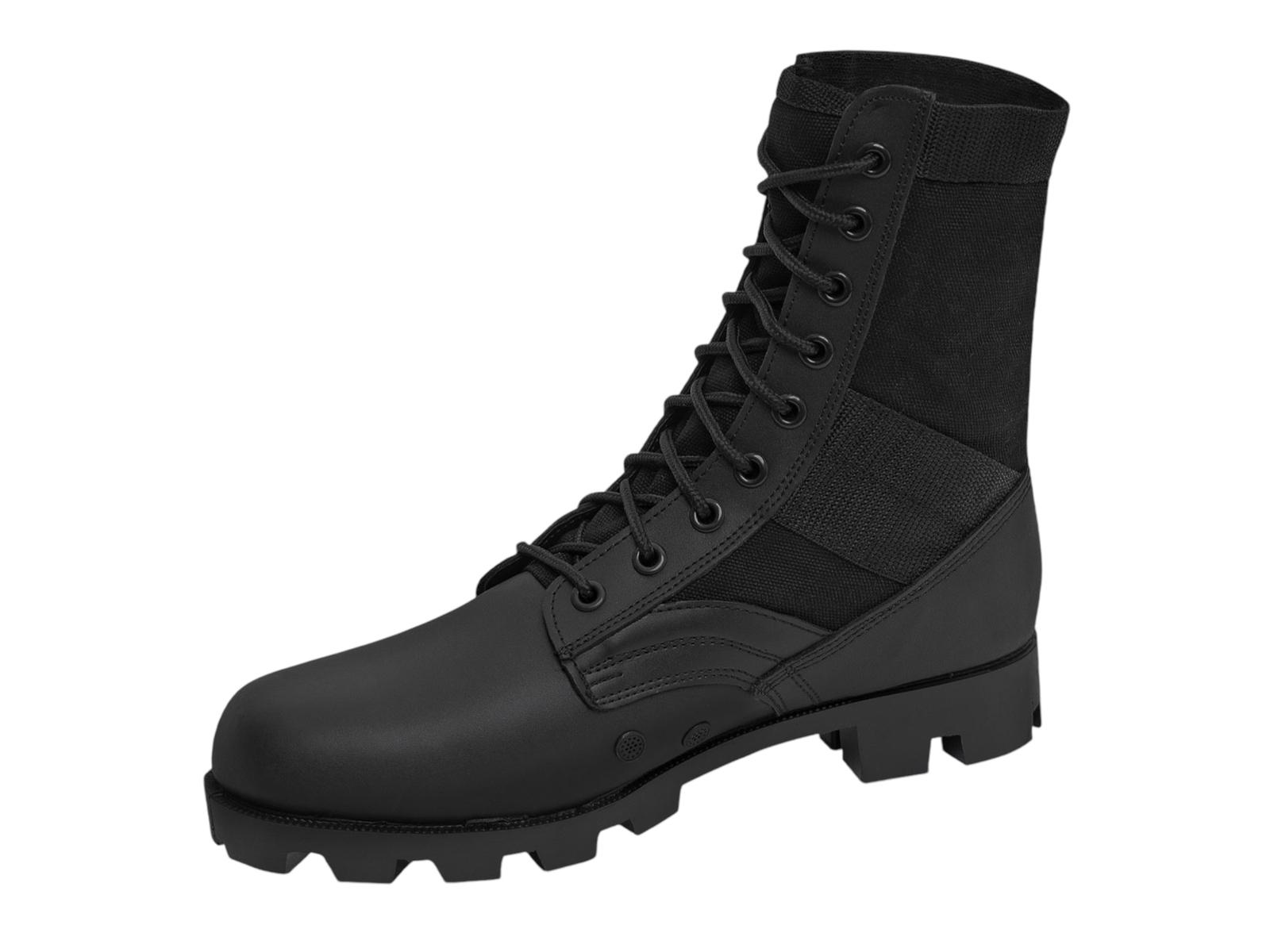 Rothco G.I. Type Steel Toe Jungle Boots - Canvas/Leather Upper, Steel Toe, Panama Sole, Black Boy Footwear for Men - Shoe, Walking Shoes Closed Comfort Classic Design Lace Boot Rubber