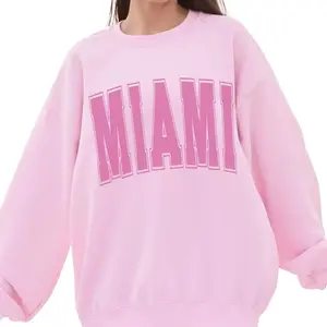 Miami Sweatshirt, Trendy Varsity Sweatshirt, Aesthetic College Crewneck, Oversized Minimalist Sweater, Miami Bachelorette Shirt SVN