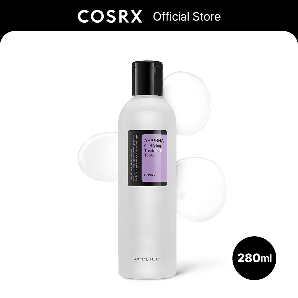 [COSRX Official] AHA/BHA Clarifying Treatment Toner, Gentle Daily Exfoliating Liquid with Glycolic Acid for Pore Control, Skin Care for All Skin Types, 280ml, Skin Care Products