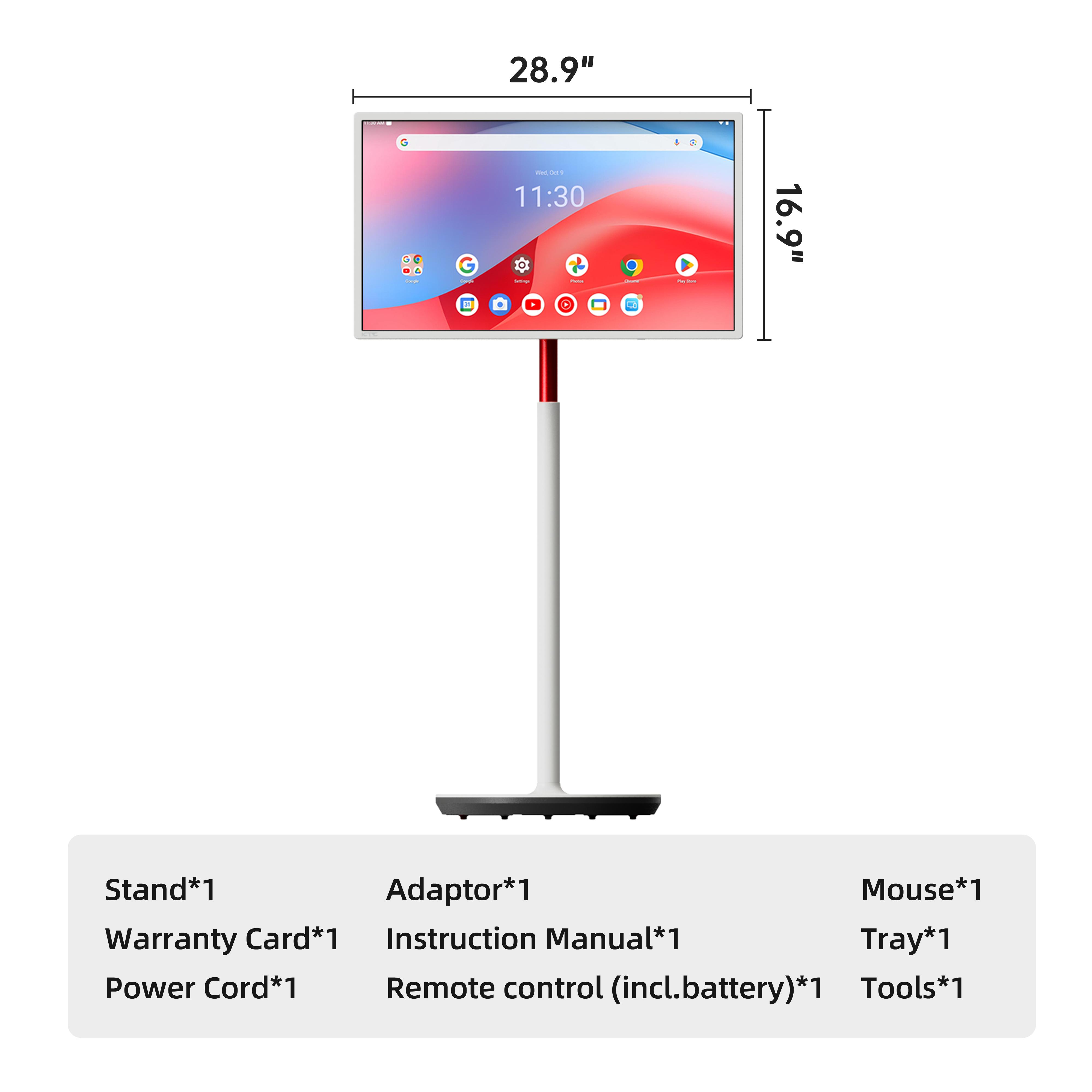 KTC MegPad 32" 4K Touch Screen 3840*2160@60Hz Portable Monitor, Google EDLA-Certified,Google TV, Android 13, 8G RAM+128G Storage Octa- core CPU, 3D 20W Speakers, Built-in 9500mAh Battery, WiFi 6 Remote Mouse Contro, A32Q7Pro